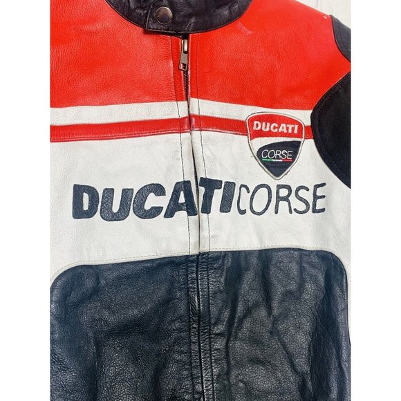 Mens Ducati Dainese Corse Perforated Leather Motorcycle Jacket XXL - Picture 8 of 16